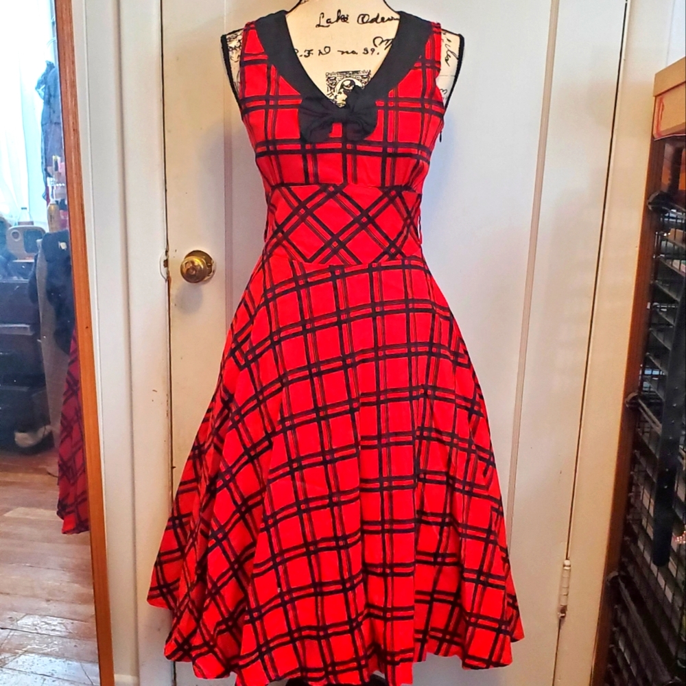 EUC Voodoo Vixen Plaid Swing Dress